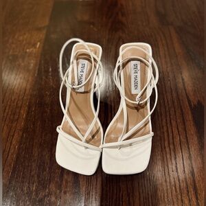Steve Madden White Strappy Heels
